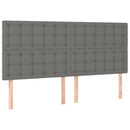 vidaXL sötétszürke szövet rugós ágy matraccal 200 x 200 cm
