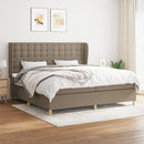 vidaXL tópszínű szövet rugós ágy matraccal 200 x 200 cm