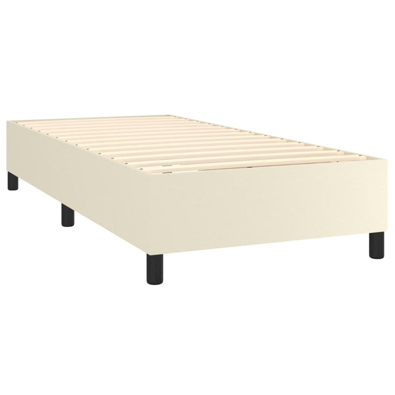 vidaXL krémszínű műbőr rugós ágy matraccal 100 x 200 cm