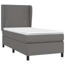 vidaXL szürke műbőr rugós ágy matraccal 100 x 200 cm