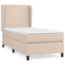 vidaXL cappuccino színű műbőr rugós ágy matraccal 100 x 200 cm
