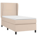 vidaXL cappuccino színű műbőr rugós ágy matraccal 100 x 200 cm