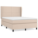 vidaXL cappuccino színű műbőr rugós ágy matraccal 140 x 190 cm
