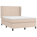 vidaXL cappuccino színű műbőr rugós ágy matraccal 140 x 190 cm