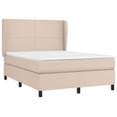 vidaXL cappuccino színű műbőr rugós ágy matraccal 140 x 190 cm