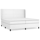 vidaXL fehér műbőr rugós ágy matraccal 200 x 200 cm