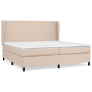 vidaXL cappuccino színű műbőr rugós ágy matraccal 200 x 200 cm