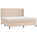 vidaXL cappuccino színű műbőr rugós ágy matraccal 200 x 200 cm