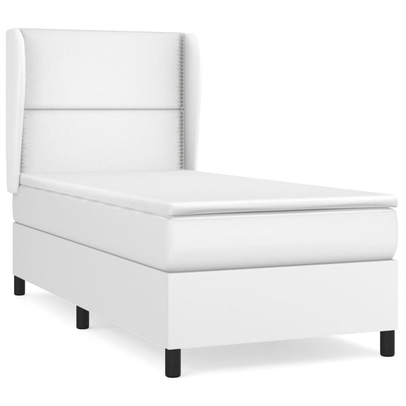 vidaXL fehér műbőr rugós ágy matraccal 80 x 200 cm