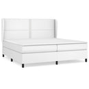 vidaXL fehér műbőr rugós ágy matraccal 200 x 200 cm