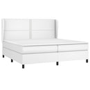 vidaXL fehér műbőr rugós ágy matraccal 200 x 200 cm