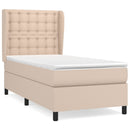 vidaXL cappuccino színű műbőr rugós ágy matraccal 100 x 200 cm