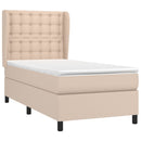vidaXL cappuccino színű műbőr rugós ágy matraccal 100 x 200 cm