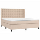 vidaXL cappuccino színű műbőr rugós ágy matraccal 160 x 200 cm