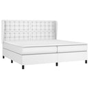 vidaXL fehér műbőr rugós ágy matraccal 200 x 200 cm