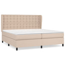 vidaXL cappuccino színű műbőr rugós ágy matraccal 200 x 200 cm