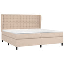 vidaXL cappuccino színű műbőr rugós ágy matraccal 200 x 200 cm