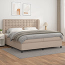 vidaXL cappuccino színű műbőr rugós ágy matraccal 200 x 200 cm