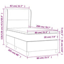 vidaXL sötétkék bársony rugós ágy matraccal 80 x 200 cm