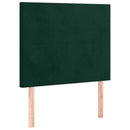 vidaXL sötétzöld bársony rugós ágy matraccal 100 x 200 cm