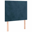 vidaXL sötétkék bársony rugós ágy matraccal 100 x 200 cm