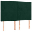 vidaXL sötétzöld bársony rugós ágy matraccal 140x190 cm