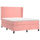 vidaXL rózsaszín bársony rugós ágy matraccal 140x190 cm