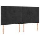 vidaXL fekete bársony rugós ágy matraccal 160x200 cm