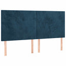 vidaXL sötétkék bársony rugós ágy matraccal 180x200 cm