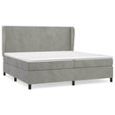 vidaXL világosszürke bársony rugós ágy matraccal 200x200 cm
