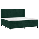 vidaXL sötétzöld bársony rugós ágy matraccal 200x200 cm