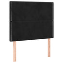 vidaXL fekete bársony rugós ágy matraccal 90 x 200 cm