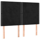 vidaXL fekete bársony rugós ágy matraccal 140 x 190 cm