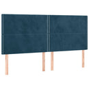 vidaXL sötétkék bársony rugós ágy matraccal 160x200 cm