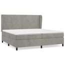vidaXL világosszürke bársony rugós ágy matraccal 200x200 cm