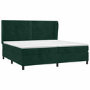 vidaXL sötétzöld bársony rugós ágy matraccal 200x200 cm