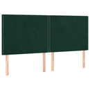 vidaXL sötétzöld bársony rugós ágy matraccal 200x200 cm