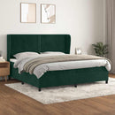 vidaXL sötétzöld bársony rugós ágy matraccal 200x200 cm