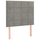 vidaXL világosszürke bársony rugós ágy matraccal 90 x 200 cm