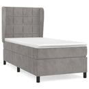 vidaXL világosszürke bársony rugós ágy matraccal 100 x 200 cm