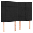 vidaXL fekete bársony rugós ágy matraccal 140 x 190 cm