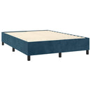 vidaXL sötétkék bársony rugós ágy matraccal 140x190 cm