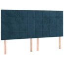 vidaXL sötétkék bársony rugós ágy matraccal 160x200 cm