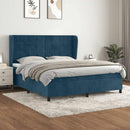 vidaXL sötétkék bársony rugós ágy matraccal 180x200 cm