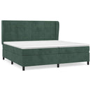 vidaXL sötétzöld bársony rugós ágy matraccal 200x200 cm