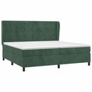 vidaXL sötétzöld bársony rugós ágy matraccal 200x200 cm