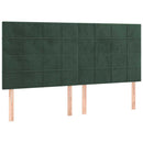 vidaXL sötétzöld bársony rugós ágy matraccal 200x200 cm