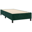 vidaXL sötétzöld bársony rugós ágy matraccal 90 x 200 cm