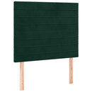 vidaXL sötétzöld bársony rugós ágy matraccal 90 x 200 cm