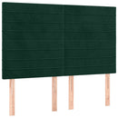 vidaXL sötétzöld bársony rugós ágy matraccal 140x190 cm